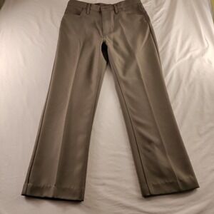 RESISTOL Jean Pants Straight Leg Khaki Polyester Sz 35x 32 (33x28.5 Actual)